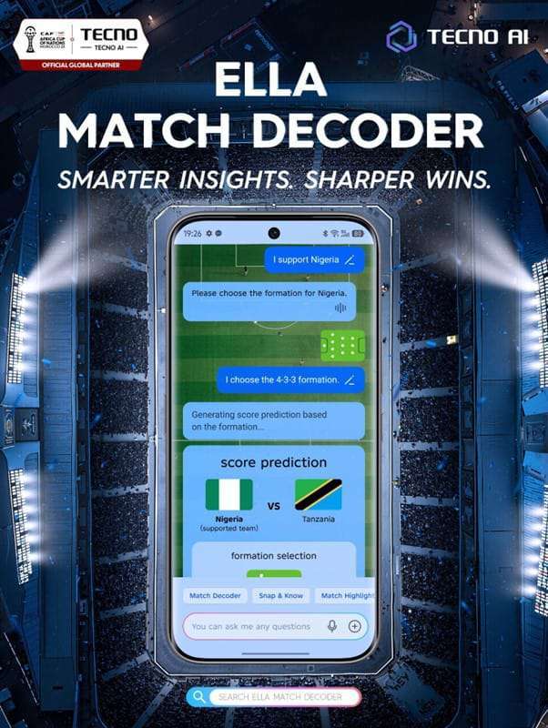 Ahead of AFCON 2025, TECNO Redefines Football Analysis With Smartphone AI Tools